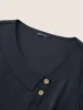 Anti-Wrinkle Asymmetrical Neck Button Detail Dress sold by Bloomchic