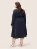 Anti-Wrinkle Asymmetrical Neck Button Detail Dress sold by Bloomchic