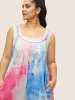 U Neck Tie Dye Pocket Pleated Jumpsuit sold by Bloomchic