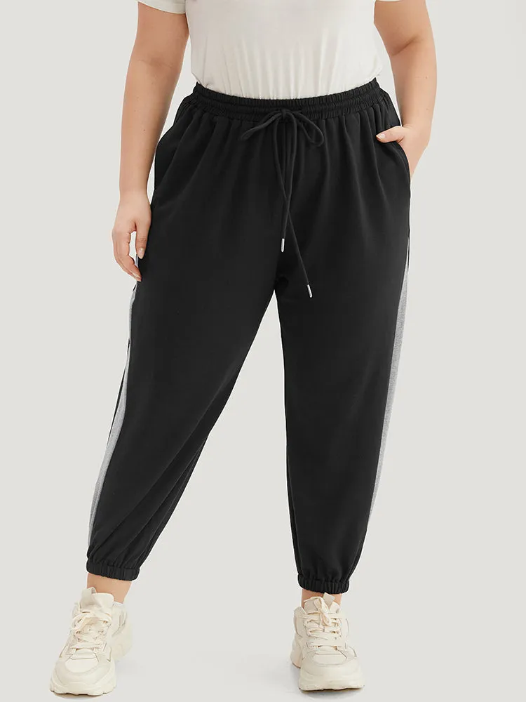 Patchwork Contrast Drawstring Sweatpant sold by Bloomchic product image thumbnail 2