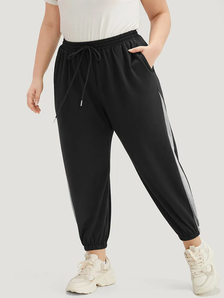 Patchwork Contrast Drawstring Sweatpant sold by Bloomchic product image thumbnail 3