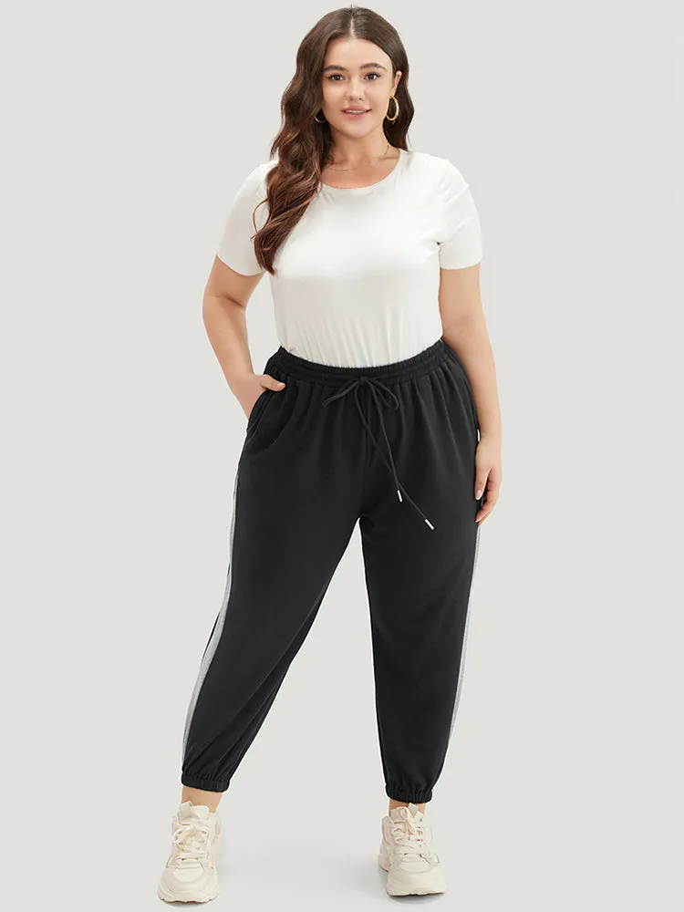 Patchwork Contrast Drawstring Sweatpant sold by Bloomchic product image thumbnail 4
