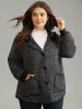 Tweed Pocket Button Through Hooded Coat sold by Bloomchic
