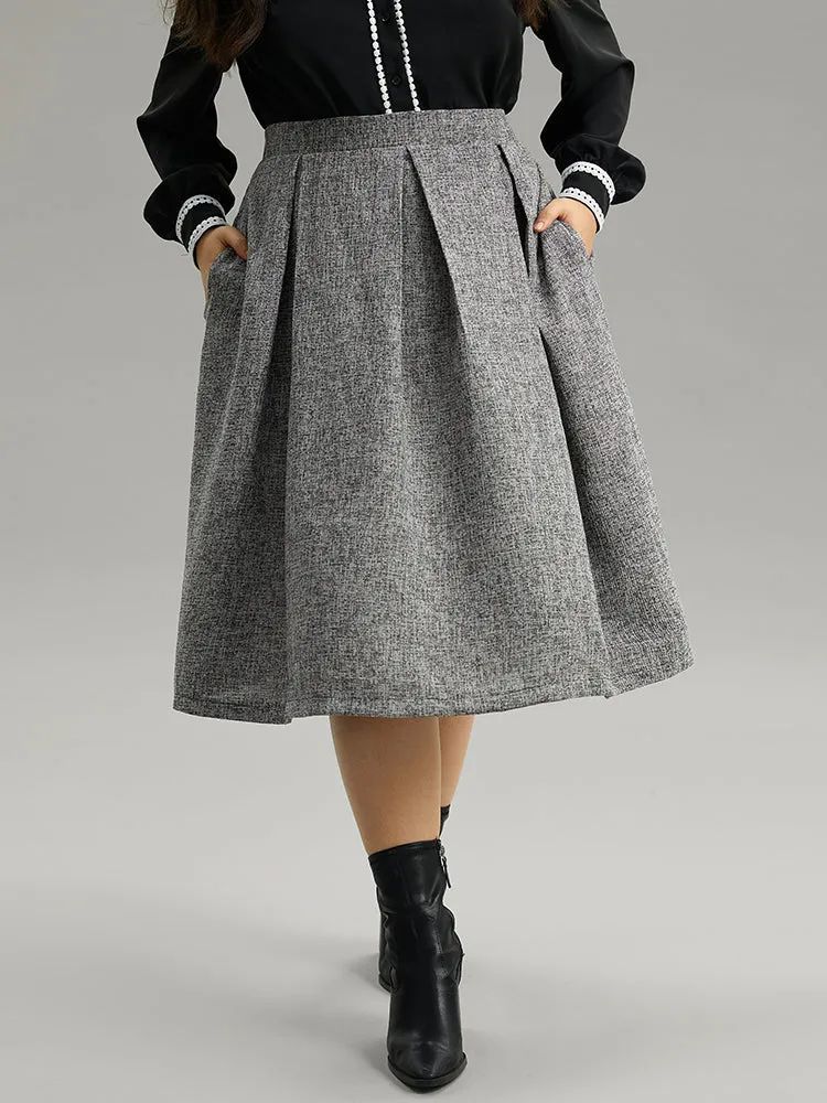 Plain Texture Pleated Pocket Cropped Skirt sold by Bloomchic product image thumbnail 5