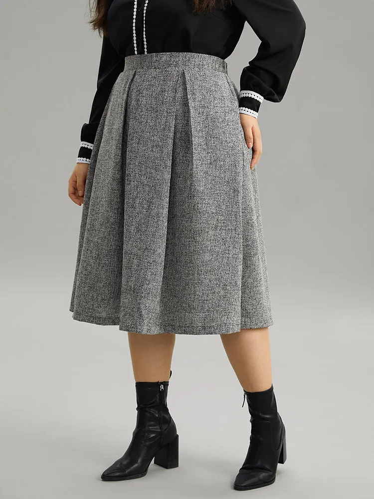 Plain Texture Pleated Pocket Cropped Skirt sold by Bloomchic product image thumbnail 3