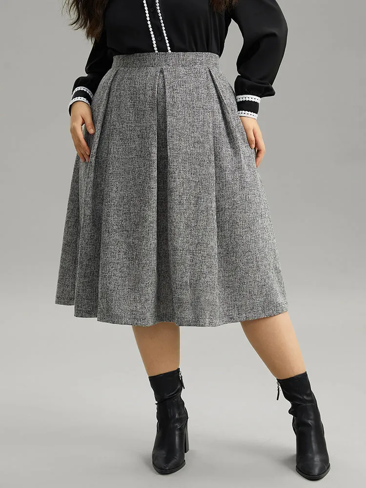 Plain Texture Pleated Pocket Cropped Skirt sold by Bloomchic
