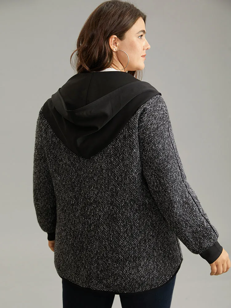 Tweed Pocket Button Through Hooded Coat sold by Bloomchic product image thumbnail 3