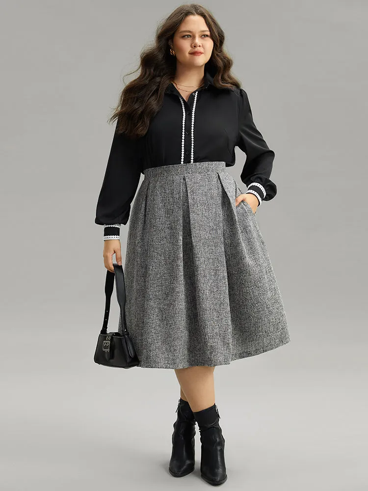 Plain Texture Pleated Pocket Cropped Skirt sold by Bloomchic product image thumbnail 4