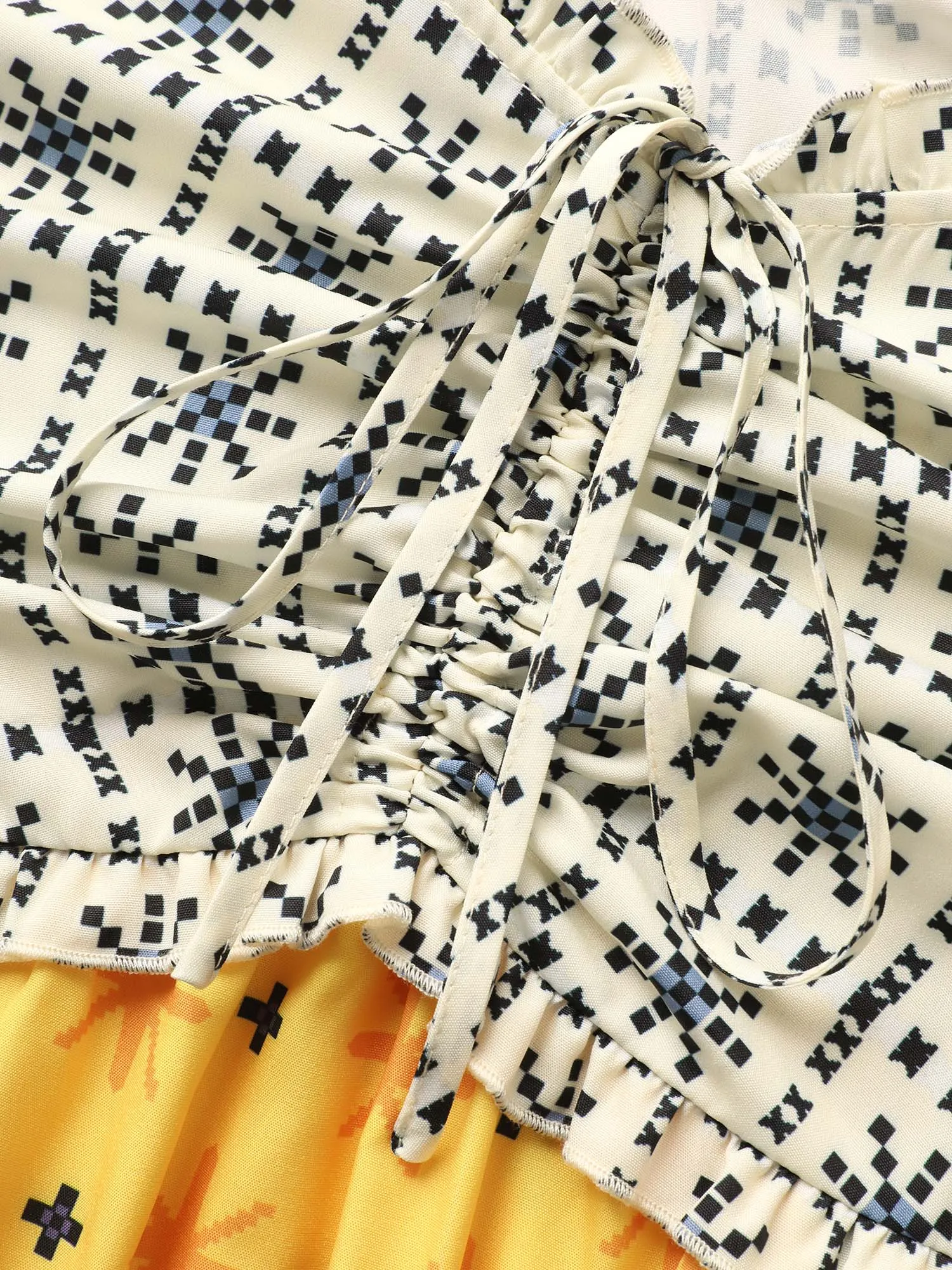 Tropical Print Drawstring Frill Trim Dress sold by Bloomchic product image thumbnail 5