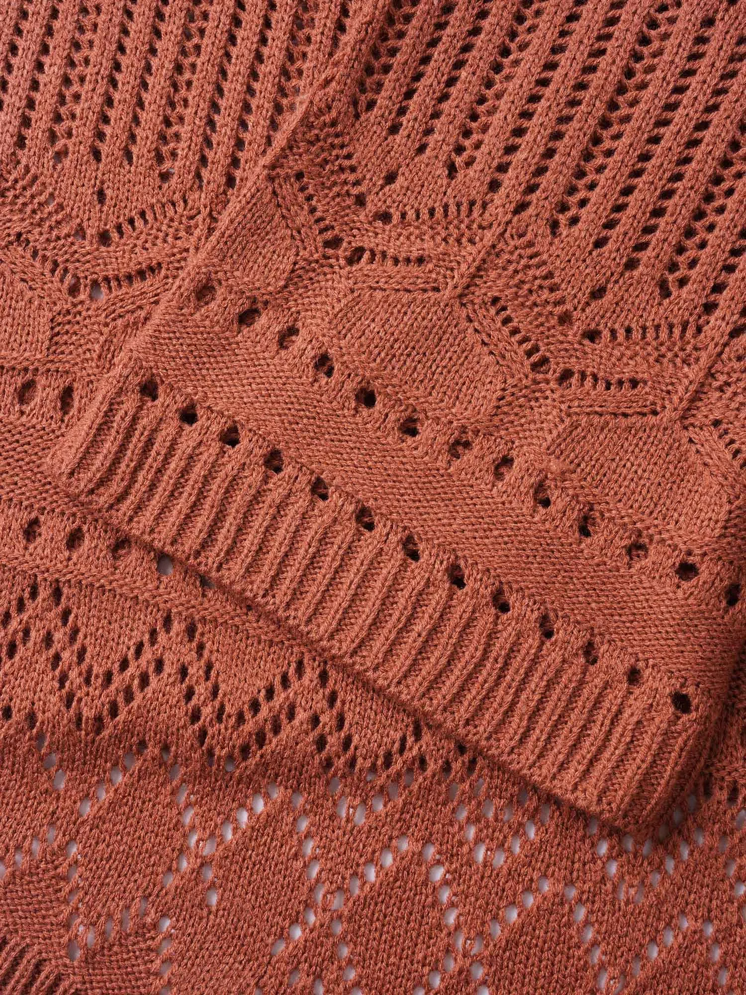 Texture Cut Out Bell Sleeve Cardigan sold by Bloomchic product image thumbnail 5