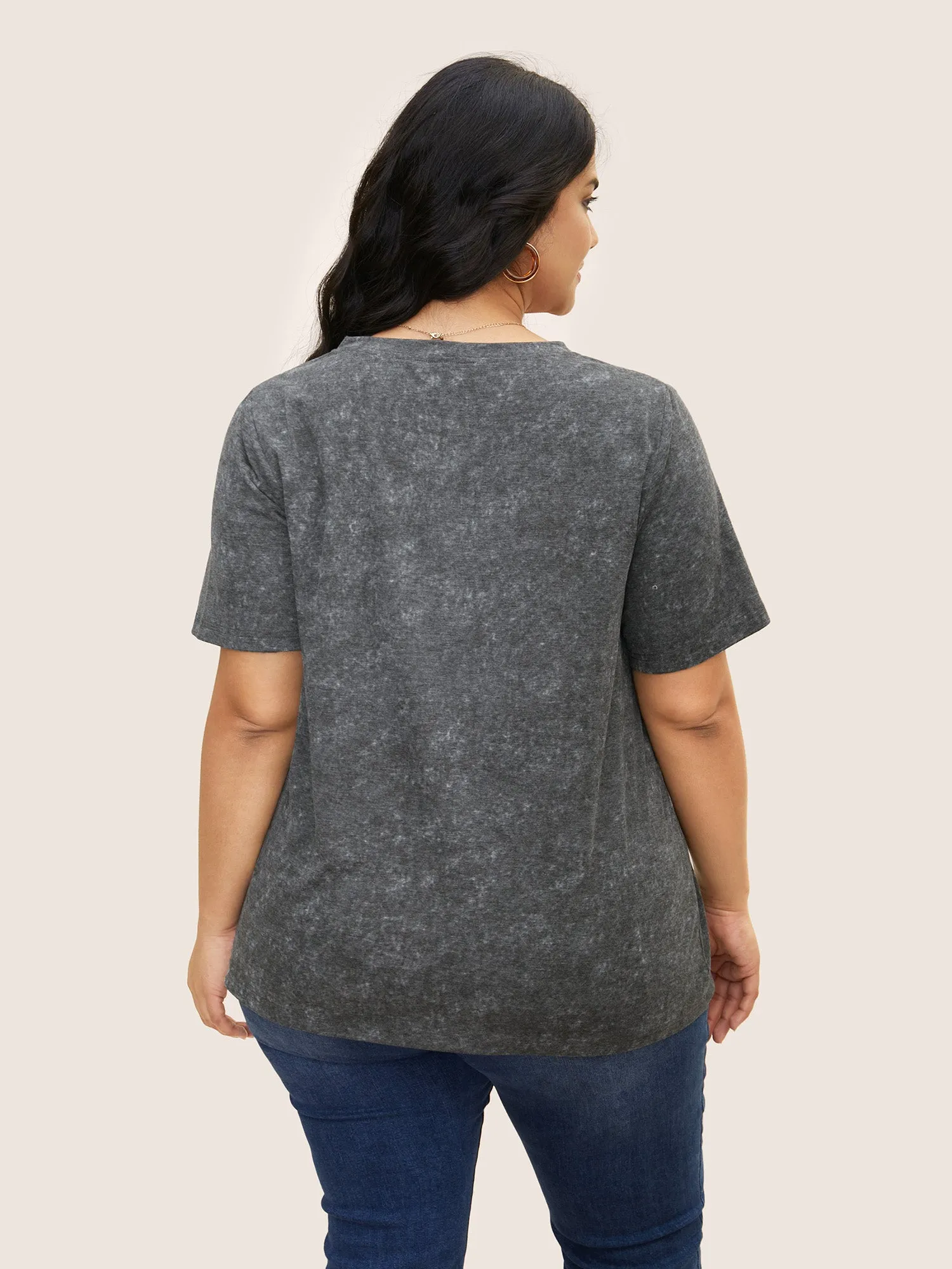 Vintage Heather V Neck Distressed T-shirt sold by Bloomchic product image thumbnail 3