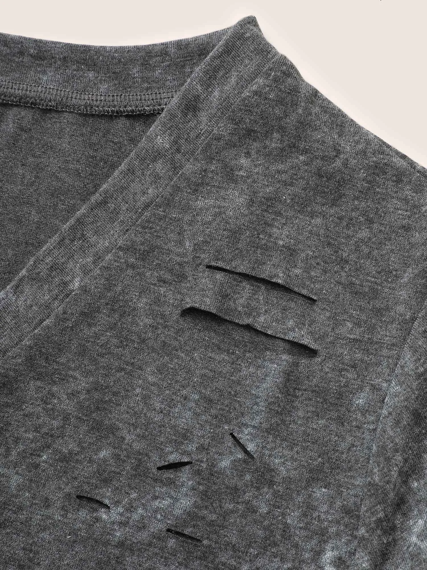 Vintage Heather V Neck Distressed T-shirt sold by Bloomchic product image thumbnail 5