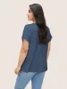 Cotton Solid Notched Dolman Sleeve T-shirt sold by Bloomchic