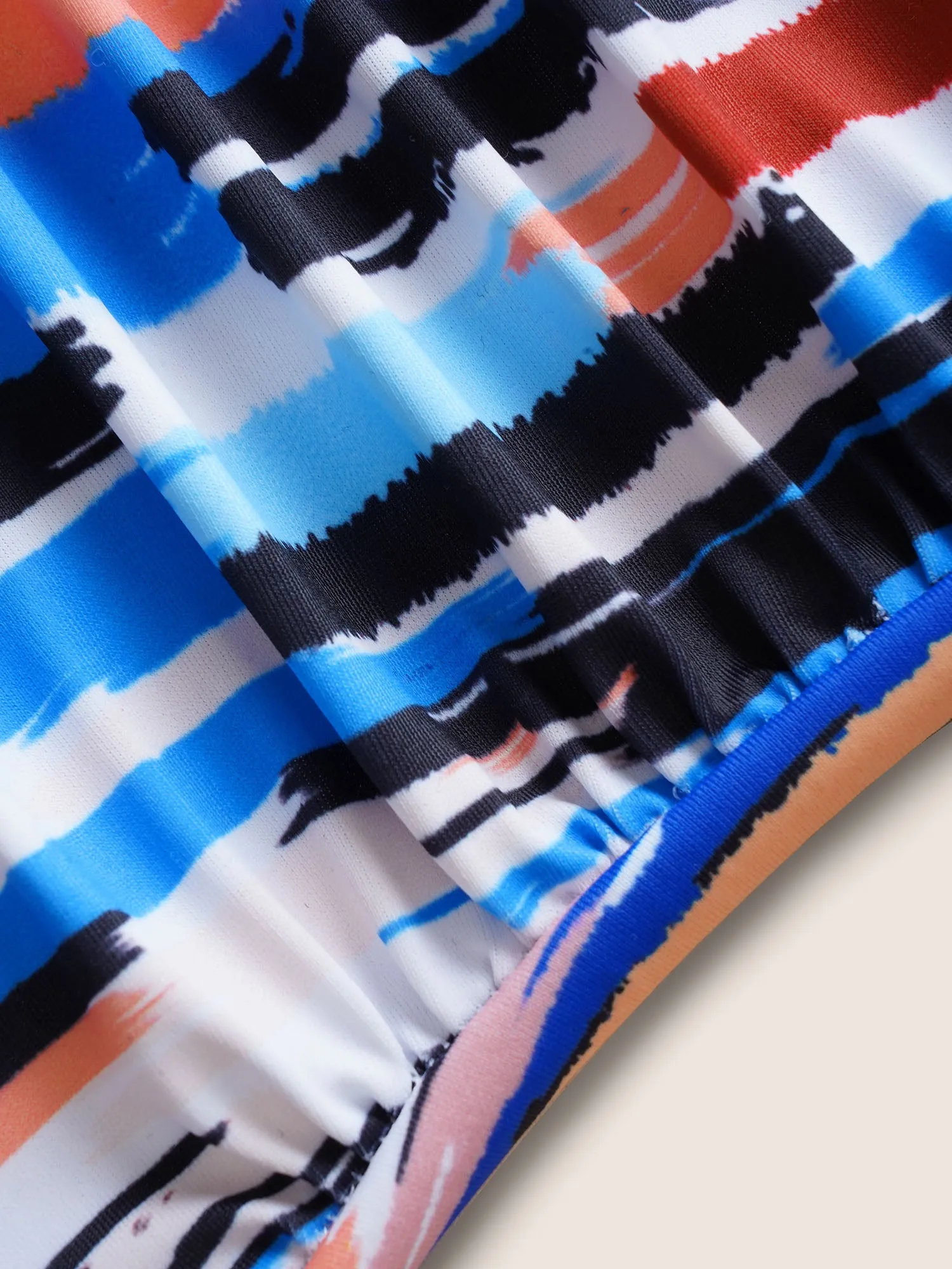 Brush Print Wrap Ruched One Piece Swimsuit sold by Bloomchic product image thumbnail 5