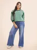 Round Neck Striped Patchwork Stitch Sweatshirt sold by Bloomchic