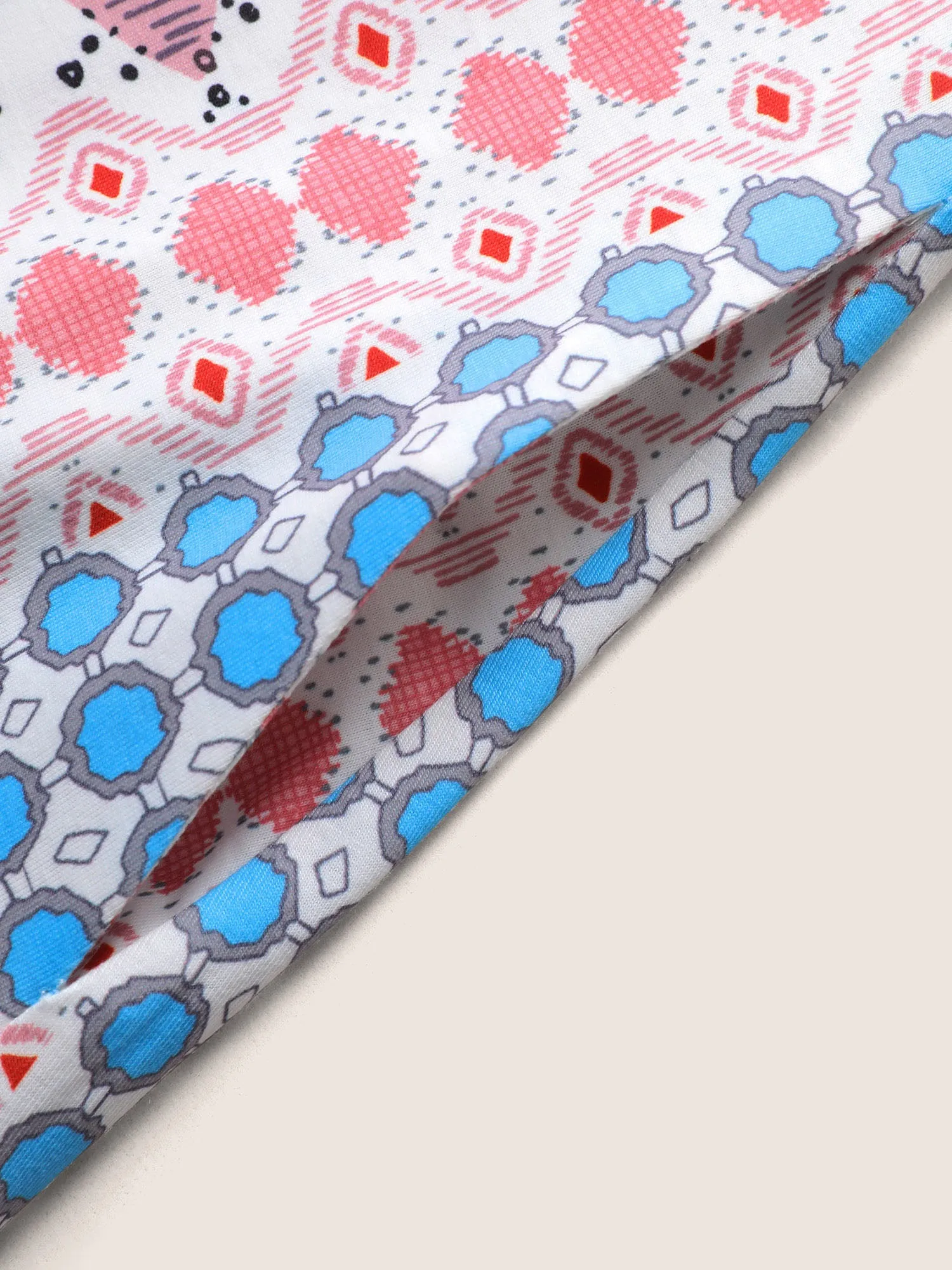 Geometric Bandana Print Cold Shoulder Midi Dress sold by Bloomchic product image thumbnail 5