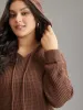 Solid Texture Hooded Drawstring Pullover sold by Bloomchic