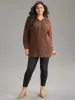 Solid Texture Hooded Drawstring Pullover sold by Bloomchic