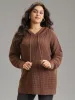 Solid Texture Hooded Drawstring Pullover sold by Bloomchic