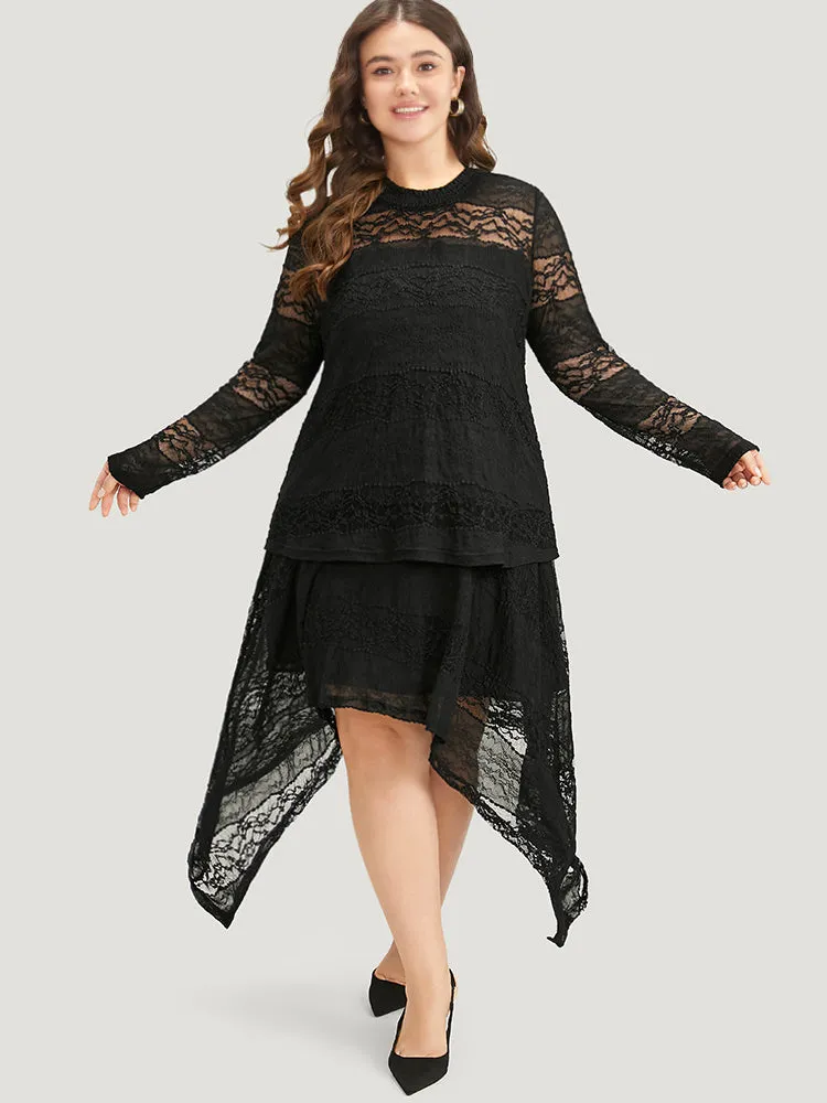 Halloween Plain Asymmetrical Hem Mesh Skirt sold by Bloomchic product image thumbnail 5