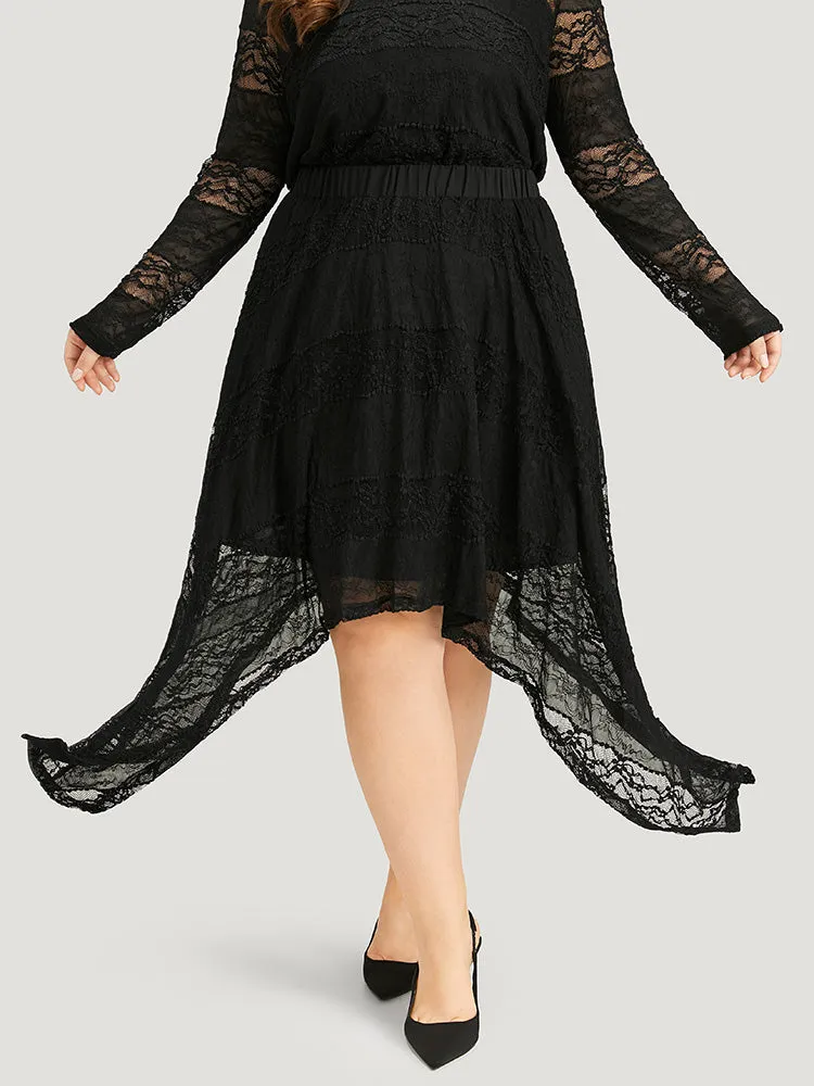 Halloween Plain Asymmetrical Hem Mesh Skirt sold by Bloomchic product image thumbnail 2