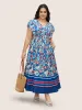 Boho Print Pleated Ruffle Sleeve Dress sold by Bloomchic