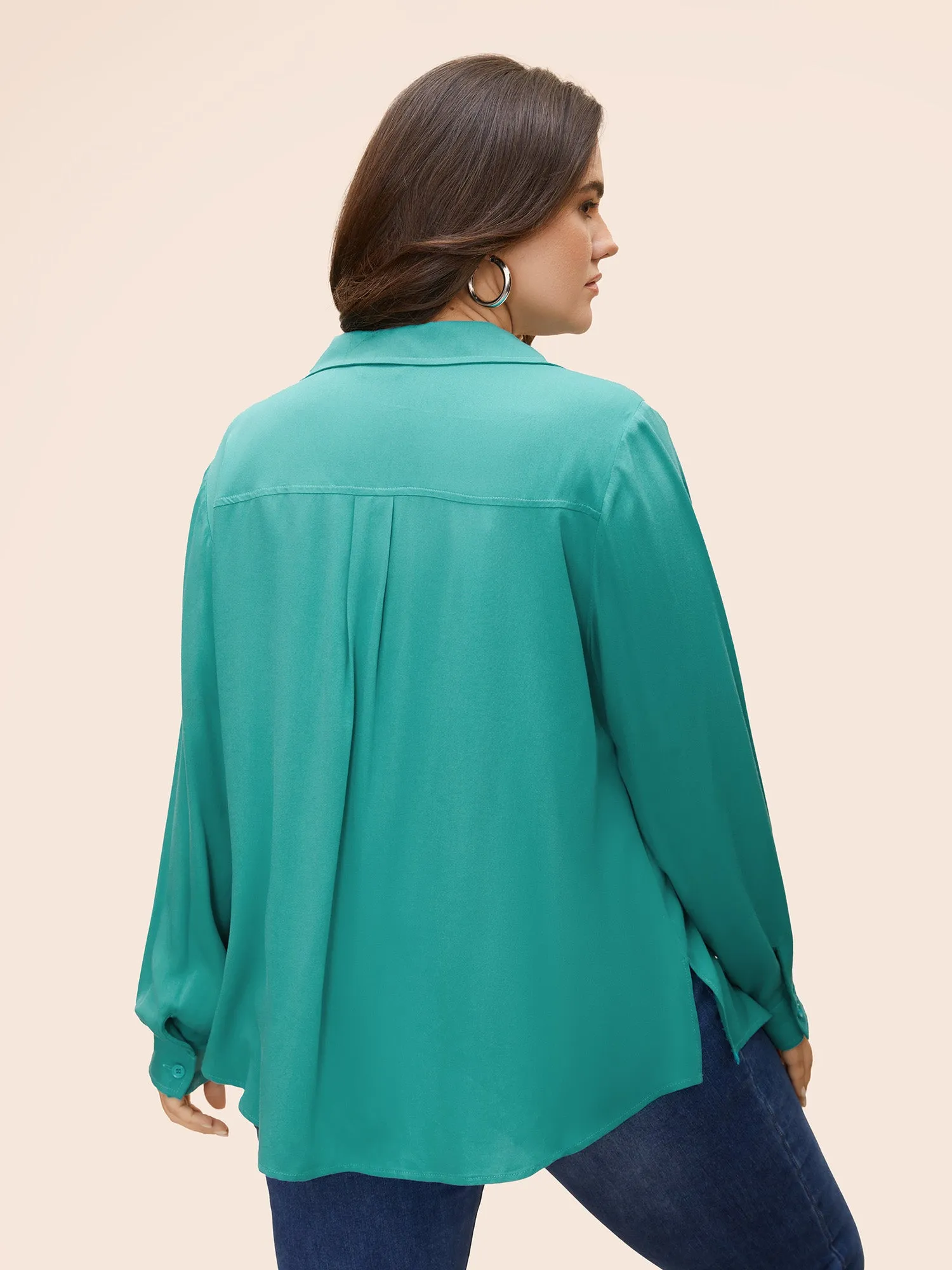 Button Down Full-Sleeve Rayon Blouse sold by Bloomchic product image thumbnail 5