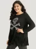 Halloween Skull Rhinestone Fringe Trim T-shirt sold by Bloomchic