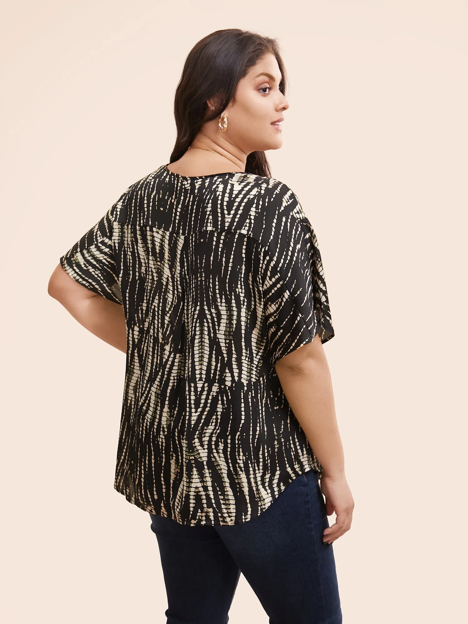 Animal Print Pleated Dolman Sleeve Blouse sold by Bloomchic product image thumbnail 4