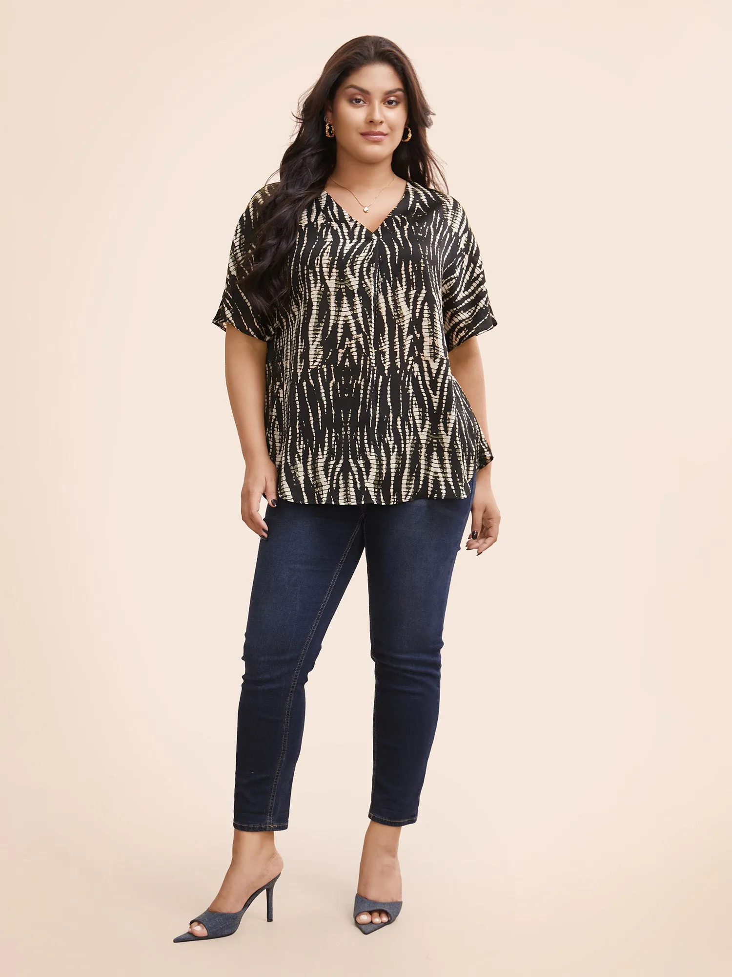 Animal Print Pleated Dolman Sleeve Blouse sold by Bloomchic product image thumbnail 2