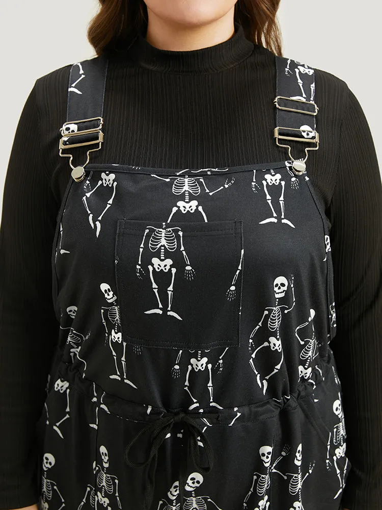 Halloween Skull Print Pocket Ties Cami Jumpsuit sold by Bloomchic product image thumbnail 5