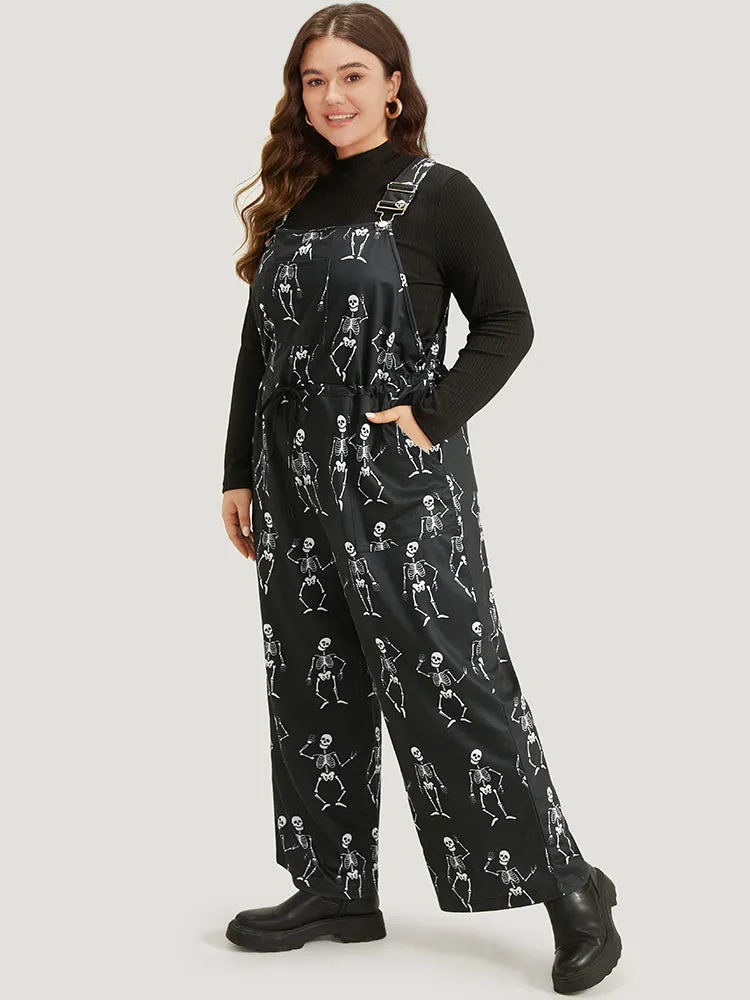 Halloween Skull Print Pocket Ties Cami Jumpsuit sold by Bloomchic product image thumbnail 3