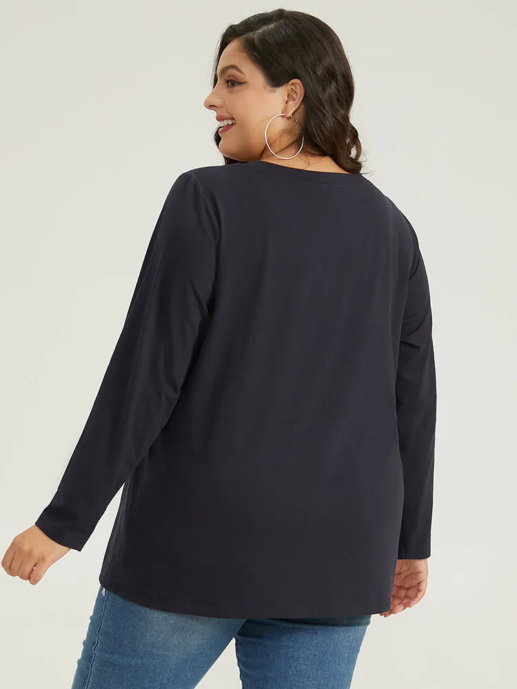 Heart Print Crew Neck T-shirt sold by Bloomchic product image thumbnail 2