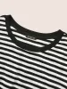Rib Knit Striped Crew Neck T-shirt sold by Bloomchic