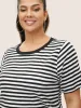 Rib Knit Striped Crew Neck T-shirt sold by Bloomchic