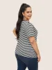 Rib Knit Striped Crew Neck T-shirt sold by Bloomchic