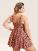 Fruit & Vegetable Print Crossover Cami Swim Dress sold by Bloomchic
