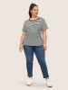Rib Knit Striped Crew Neck T-shirt sold by Bloomchic