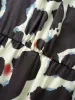 Overlap Collar Geometric Belted Dress sold by Bloomchic
