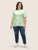 Tie Dye Flowers Round Neck Raglan Sleeve T-shirt sold by Bloomchic