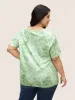 Tie Dye Flowers Round Neck Raglan Sleeve T-shirt sold by Bloomchic