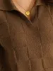 Anti-Pilling Plisse Lapel Collar Pullover sold by Bloomchic