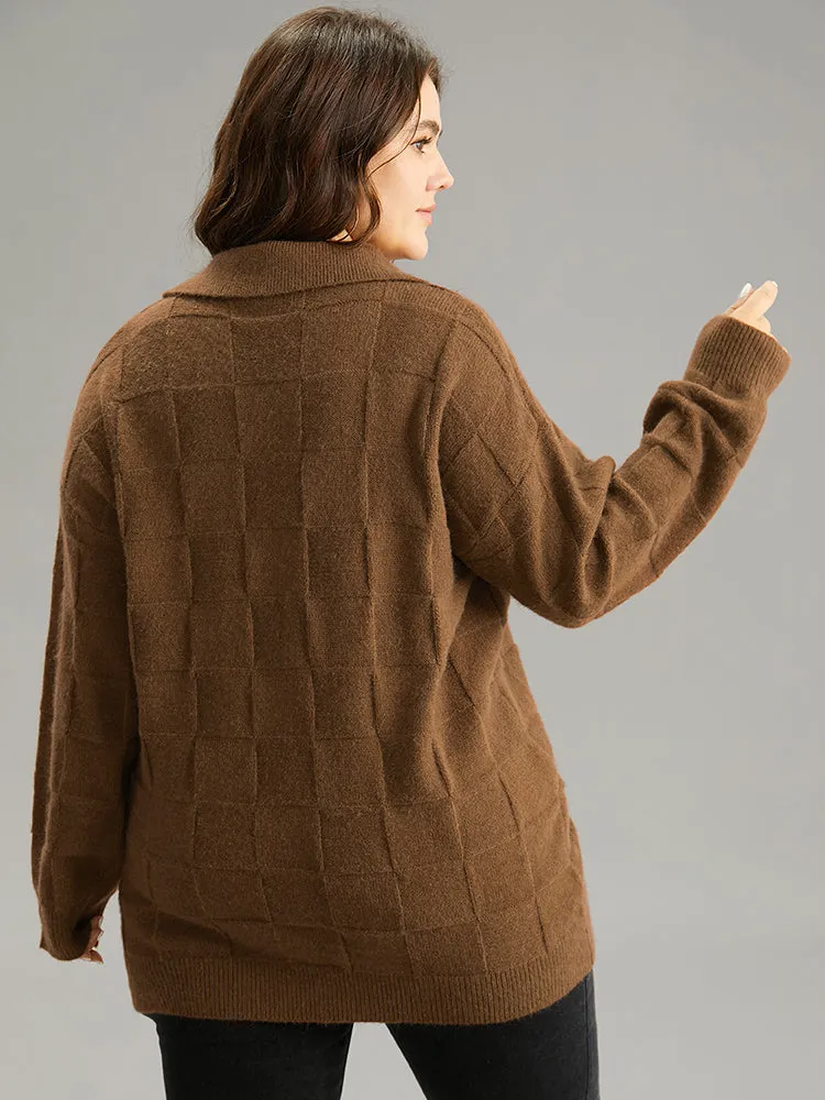 Anti-Pilling Plisse Lapel Collar Pullover sold by Bloomchic product image thumbnail 2