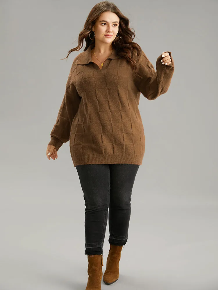 Anti-Pilling Plisse Lapel Collar Pullover sold by Bloomchic product image thumbnail 4