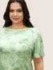 Tie Dye Flowers Round Neck Raglan Sleeve T-shirt sold by Bloomchic