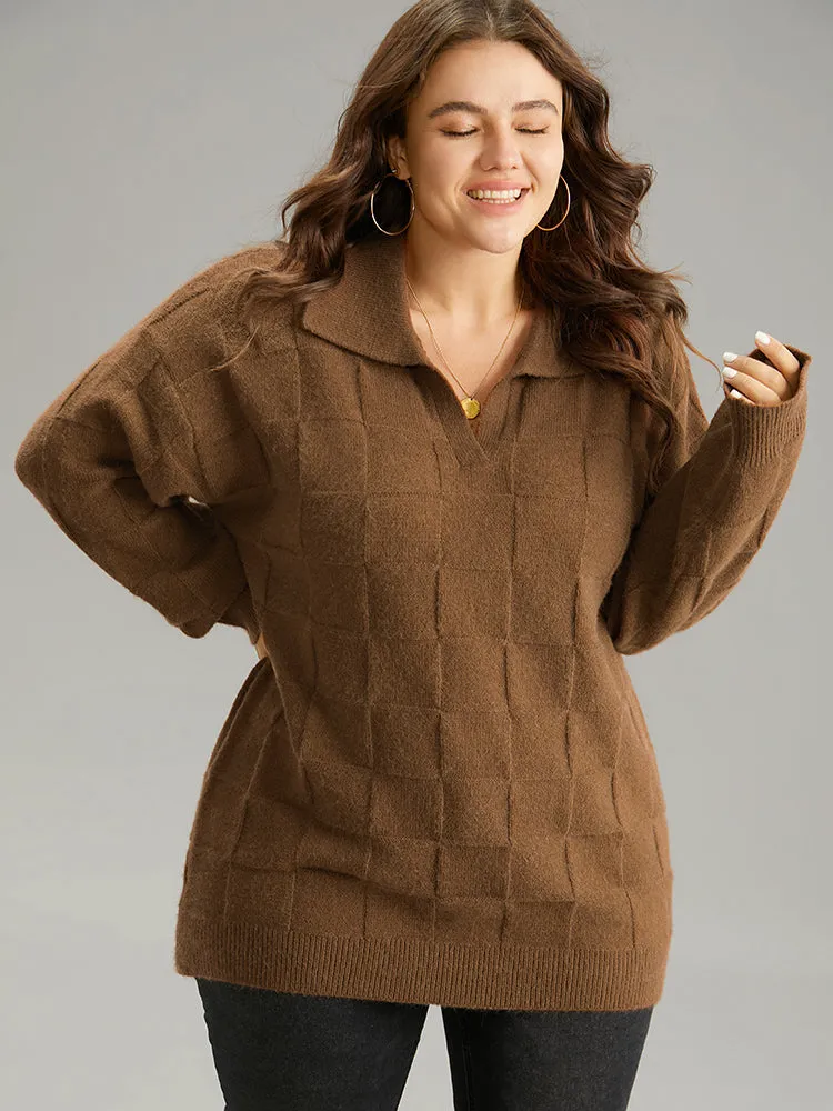 Anti-Pilling Plisse Lapel Collar Pullover sold by Bloomchic product image thumbnail 3