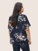 Floral Print Crew Neck Cuffed Sleeve T-shirt sold by Bloomchic