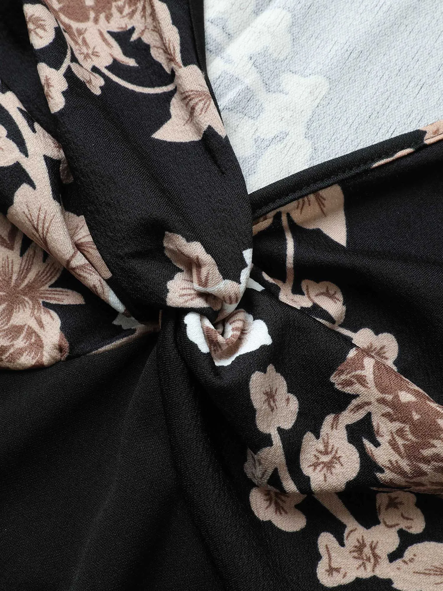 Floral Twist Front Asymmetrical Hem T-shirt sold by Bloomchic product image thumbnail 5