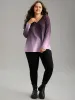 Ombre V Neck Slightly Stretchy T-shirt sold by Bloomchic