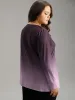 Ombre V Neck Slightly Stretchy T-shirt sold by Bloomchic